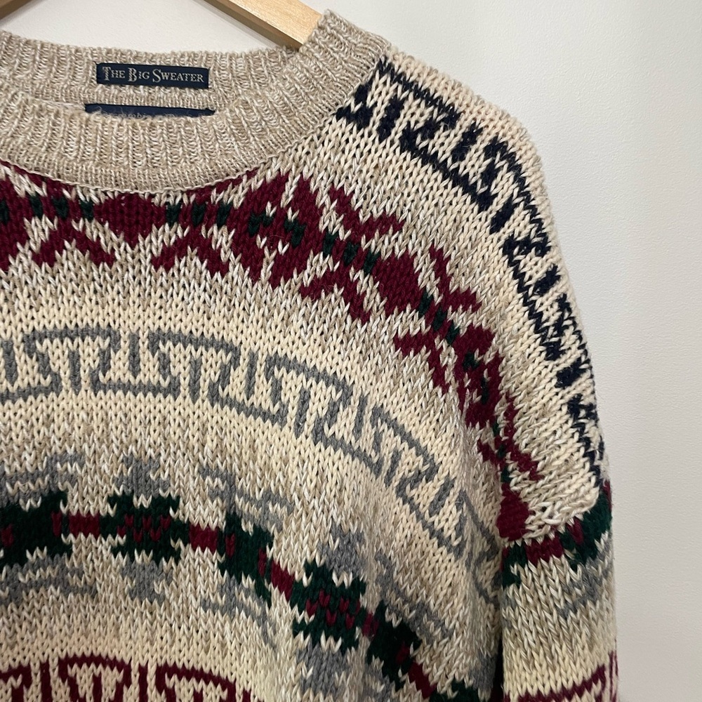 Vtg 90s Abercrombie & Fitch The Big Sweater Chunky Cotton Blend Pullover Men’s L - Picture 2 of 8